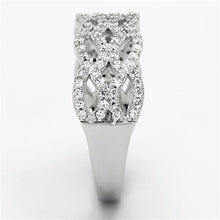 Load image into Gallery viewer, TS106 - Rhodium 925 Sterling Silver Ring with AAA Grade CZ  in Clear