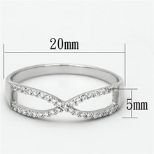 Load image into Gallery viewer, TS107 - Rhodium 925 Sterling Silver Ring with AAA Grade CZ  in Clear