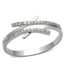 Load image into Gallery viewer, TS113 - Rhodium 925 Sterling Silver Ring with AAA Grade CZ  in Clear