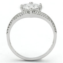 Load image into Gallery viewer, TS118 - Rhodium 925 Sterling Silver Ring with AAA Grade CZ  in Clear