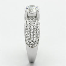 Load image into Gallery viewer, TS119 - Rhodium 925 Sterling Silver Ring with AAA Grade CZ  in Clear