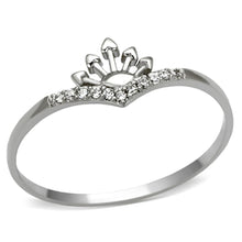 Load image into Gallery viewer, TS120 - Rhodium 925 Sterling Silver Ring with AAA Grade CZ  in Clear