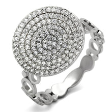 Load image into Gallery viewer, TS121 - Rhodium 925 Sterling Silver Ring with AAA Grade CZ  in Clear