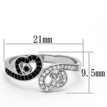 Load image into Gallery viewer, TS125 - Rhodium 925 Sterling Silver Ring with AAA Grade CZ  in Black Diamond