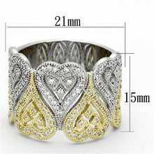 Load image into Gallery viewer, TS126 - Gold+Rhodium 925 Sterling Silver Ring with AAA Grade CZ  in Champagne