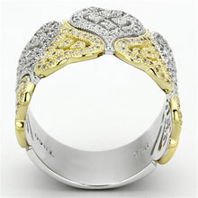 Load image into Gallery viewer, TS126 - Gold+Rhodium 925 Sterling Silver Ring with AAA Grade CZ  in Champagne