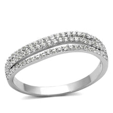 Load image into Gallery viewer, TS135 - Rhodium 925 Sterling Silver Ring with AAA Grade CZ  in Clear