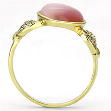 Load image into Gallery viewer, TS136 - Gold 925 Sterling Silver Ring with Synthetic Cat Eye in Rose