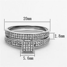 Load image into Gallery viewer, TS140 - Rhodium 925 Sterling Silver Ring with AAA Grade CZ  in Clear