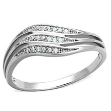 Load image into Gallery viewer, TS143 - Rhodium 925 Sterling Silver Ring with AAA Grade CZ  in Clear