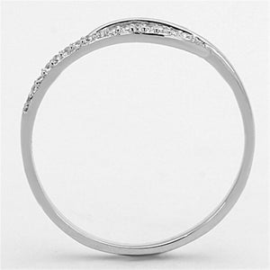 TS145 - Rhodium 925 Sterling Silver Ring with AAA Grade CZ  in Clear