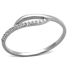 Load image into Gallery viewer, TS145 - Rhodium 925 Sterling Silver Ring with AAA Grade CZ  in Clear