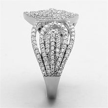 Load image into Gallery viewer, TS147 - Rhodium 925 Sterling Silver Ring with AAA Grade CZ  in Clear