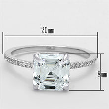 Load image into Gallery viewer, TS155 - Rhodium 925 Sterling Silver Ring with Cubic  in Clear