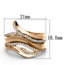 Load image into Gallery viewer, TS168 - Rose Gold 925 Sterling Silver Ring with AAA Grade CZ  in Clear