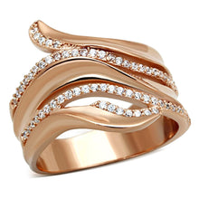 Load image into Gallery viewer, TS168 - Rose Gold 925 Sterling Silver Ring with AAA Grade CZ  in Clear