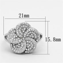 Load image into Gallery viewer, TS171 - Rhodium 925 Sterling Silver Ring with AAA Grade CZ  in Clear