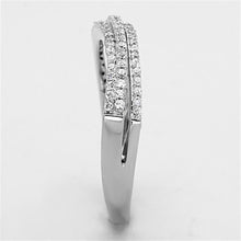 Load image into Gallery viewer, TS173 - Rhodium 925 Sterling Silver Ring with AAA Grade CZ  in Clear