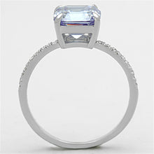 Load image into Gallery viewer, TS176 - Rhodium 925 Sterling Silver Ring with Cubic  in Light Amethyst
