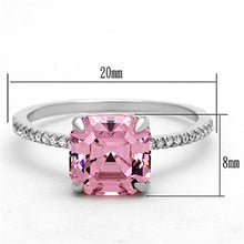 Load image into Gallery viewer, TS179 - Rhodium 925 Sterling Silver Ring with Cubic  in Rose