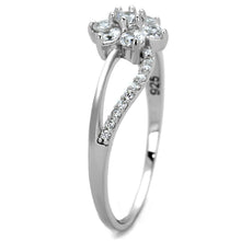 Load image into Gallery viewer, TS182 - Rhodium 925 Sterling Silver Ring with AAA Grade CZ  in Clear
