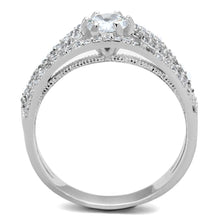 Load image into Gallery viewer, TS185 - Rhodium 925 Sterling Silver Ring with AAA Grade CZ  in Clear