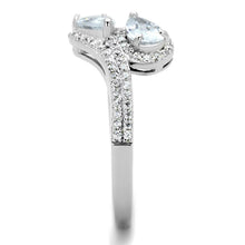 Load image into Gallery viewer, TS186 - Rhodium 925 Sterling Silver Ring with AAA Grade CZ  in Clear