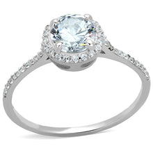Load image into Gallery viewer, TS190 - Rhodium 925 Sterling Silver Ring with AAA Grade CZ  in Clear