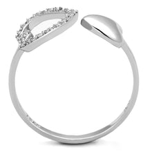 Load image into Gallery viewer, TS194 - Rhodium 925 Sterling Silver Ring with AAA Grade CZ  in Clear