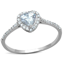 Load image into Gallery viewer, TS196 - Rhodium 925 Sterling Silver Ring with AAA Grade CZ  in Clear