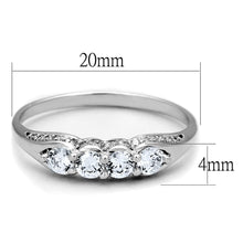 Load image into Gallery viewer, TS198 - Rhodium 925 Sterling Silver Ring with AAA Grade CZ  in Clear