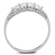 Load image into Gallery viewer, TS198 - Rhodium 925 Sterling Silver Ring with AAA Grade CZ  in Clear