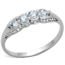 Load image into Gallery viewer, TS198 - Rhodium 925 Sterling Silver Ring with AAA Grade CZ  in Clear