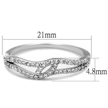 Load image into Gallery viewer, TS202 - Rhodium 925 Sterling Silver Ring with AAA Grade CZ  in Clear