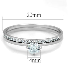 Load image into Gallery viewer, TS206 - Rhodium 925 Sterling Silver Ring with AAA Grade CZ  in Clear