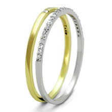 Load image into Gallery viewer, TS207 - Gold+Rhodium 925 Sterling Silver Ring with AAA Grade CZ  in Clear
