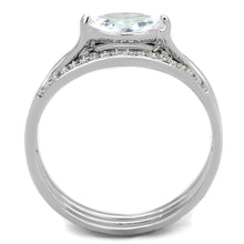 Load image into Gallery viewer, TS208 - Rhodium 925 Sterling Silver Ring with AAA Grade CZ  in Clear