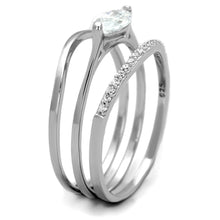 Load image into Gallery viewer, TS208 - Rhodium 925 Sterling Silver Ring with AAA Grade CZ  in Clear