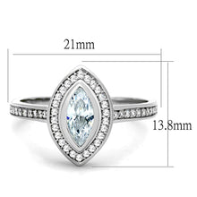 Load image into Gallery viewer, TS213 - Rhodium 925 Sterling Silver Ring with AAA Grade CZ  in Clear