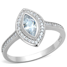 Load image into Gallery viewer, TS213 - Rhodium 925 Sterling Silver Ring with AAA Grade CZ  in Clear