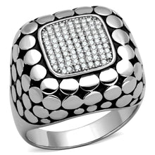 Load image into Gallery viewer, TS215 - Rhodium 925 Sterling Silver Ring with AAA Grade CZ  in Clear