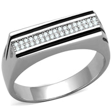 Load image into Gallery viewer, TS217 - Rhodium 925 Sterling Silver Ring with AAA Grade CZ  in Clear