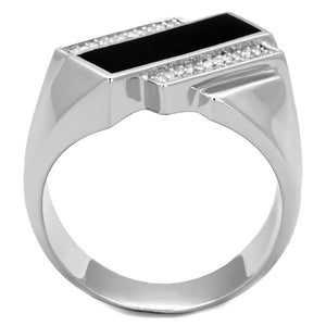 TS218 - Rhodium 925 Sterling Silver Ring with AAA Grade CZ  in Clear