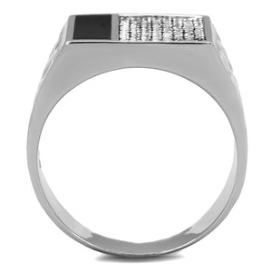 TS219 - Rhodium 925 Sterling Silver Ring with AAA Grade CZ  in Clear
