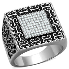 Load image into Gallery viewer, TS221 - Rhodium 925 Sterling Silver Ring with AAA Grade CZ  in Clear