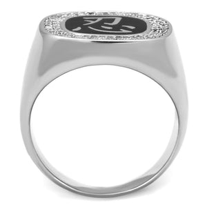 TS225 - Rhodium 925 Sterling Silver Ring with AAA Grade CZ  in Clear