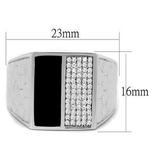 TS226 - Rhodium 925 Sterling Silver Ring with AAA Grade CZ  in Clear