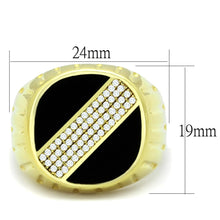 Load image into Gallery viewer, TS235 - Gold 925 Sterling Silver Ring with AAA Grade CZ  in Clear