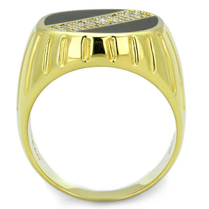 TS235 - Gold 925 Sterling Silver Ring with AAA Grade CZ  in Clear