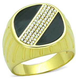 TS235 - Gold 925 Sterling Silver Ring with AAA Grade CZ  in Clear